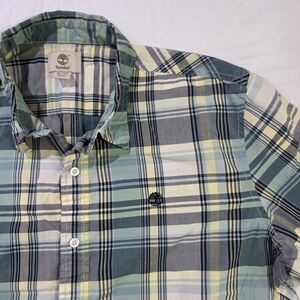 Timberland Regular Fit Lightweight Plaid Button Up Long Sleeve Shirt. XL
